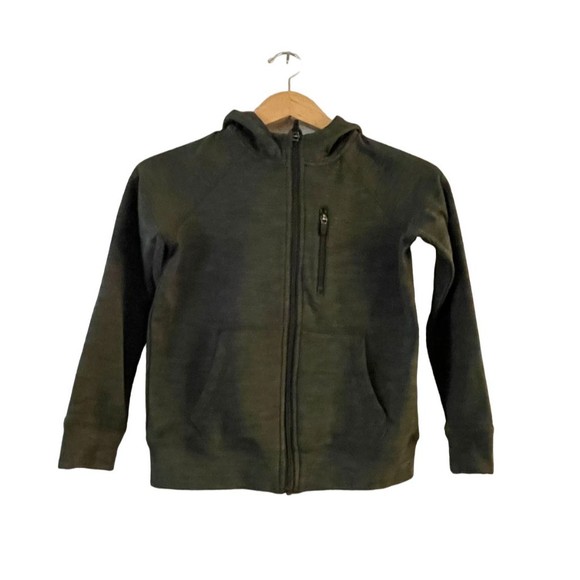 Eddie Bauer Kids Boys Boulder Peak Full Zip Hoodie Jacket Size S 7/8 Green - Picture 1 of 11